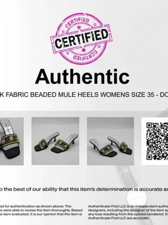 Authentic Dolce & Gabbana Black Satin Beaded Mule Heel Sandals Womens Sz 35 - Picture 11 of 11